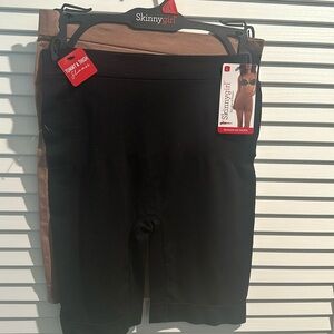 NWT Skinny Girl  (2) piece black & brown Shapers & Smoothers Slip Shorts.